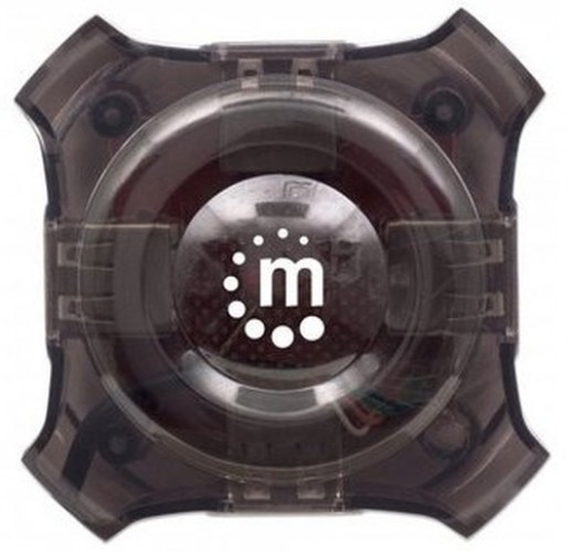 HUB Manhattan Mini Hub USB Cantidad de puertos 4, 4 USB 2.0, Velocidad 12 Mbit/s, Color Negro, Transparente