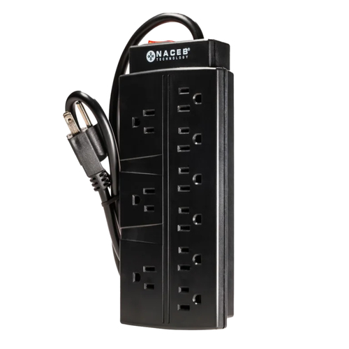Miniatura 5 de Barra de contactos Naceb Technology NA-0707 125 V, 0.78 m, 9 salidas AC, Negro