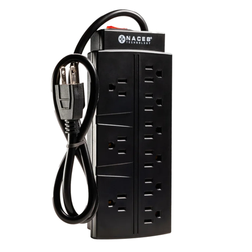 Miniatura 4 de Barra de contactos Naceb Technology NA-0707 125 V, 0.78 m, 9 salidas AC, Negro