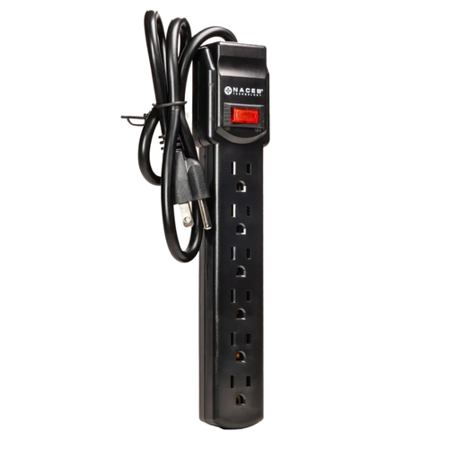 Miniatura 4 de Barra de contactos Naceb Technology NA-0706 125 V, 0.79 m, 6 salidas AC, Negro