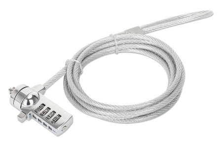 Miniatura 5 de Cable antirrobo Manhattan 440448 Kensington, Cerradura con combinación, 2 m, Acero, Zinc, Plata