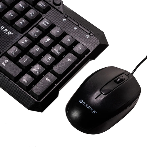 Miniatura 2 de Kit Teclado y Mouse Naceb Technology NA-618N USB, Interruptor de membrana, Alámbrico, 1000 DPI, Negro