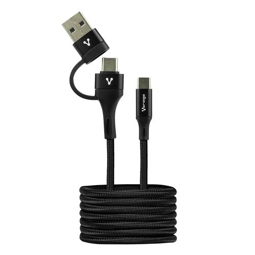 Miniatura 5 de Cable USB Vorago CAB-126 USB A/USB C a USB C, Negro