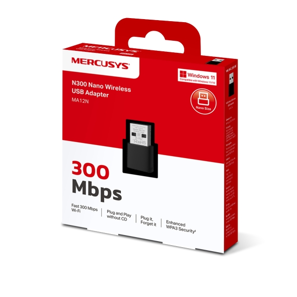 Miniatura 2 de Adaptador De Red USB N300 Mercusys, 300 Mbps, 2.4 GHz