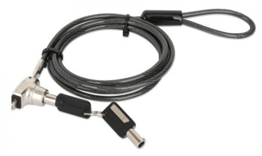 Cable antirrobo Manhattan Candado Laptop Nano llave 1.8mts gris Kensington, Nano, Llave, 1.8 m, Acero, Zinc, Negro, Translúcido