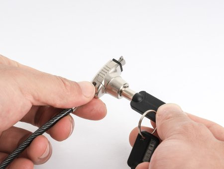 Miniatura 3 de Cable antirrobo Manhattan Candado Laptop Nano llave 1.8mts gris Kensington, Nano, Llave, 1.8 m, Acero, Zinc, Negro, Translúcido