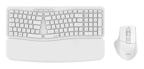Teclado Inalámbrico Acteck Creator Ultra Confort MK650 Español, Tamaño completo (100%), Teclado numérico, Blanco