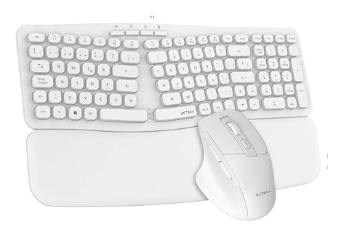 Miniatura 3 de Teclado Inalámbrico Acteck Creator Ultra Confort MK650 Español, Tamaño completo (100%), Teclado numérico, Blanco