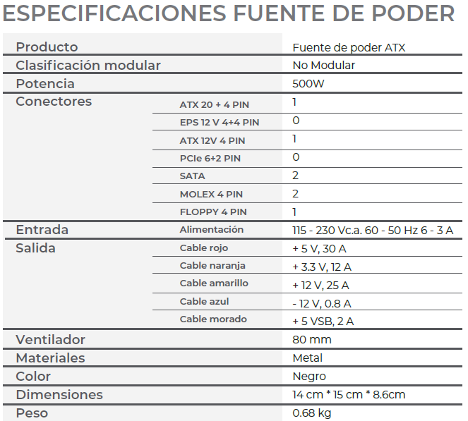 Miniatura 5 de Gabinete Acteck Performance II, Micro Torre, fuente 500w, Micro ATX, ITX, Ventana de acrilico, 1 bahia 2.5, 1 bahia 3.5, Negro, AC-935784